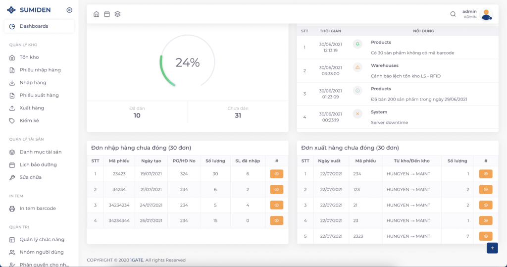 Nhóm chức năng Outbound​ trong phần mềm Trackify.WMS