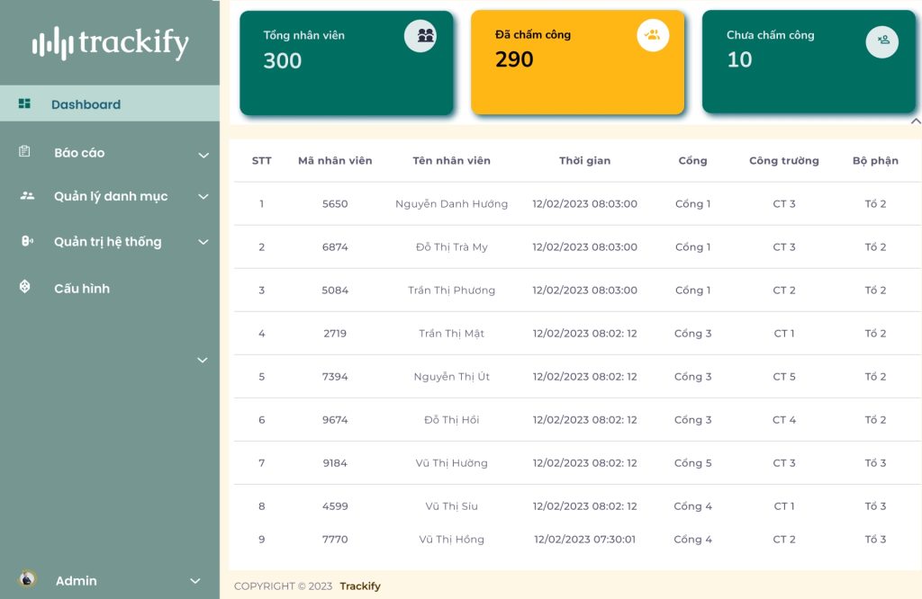 Phần mềm chấm công tự động bằng RFID​