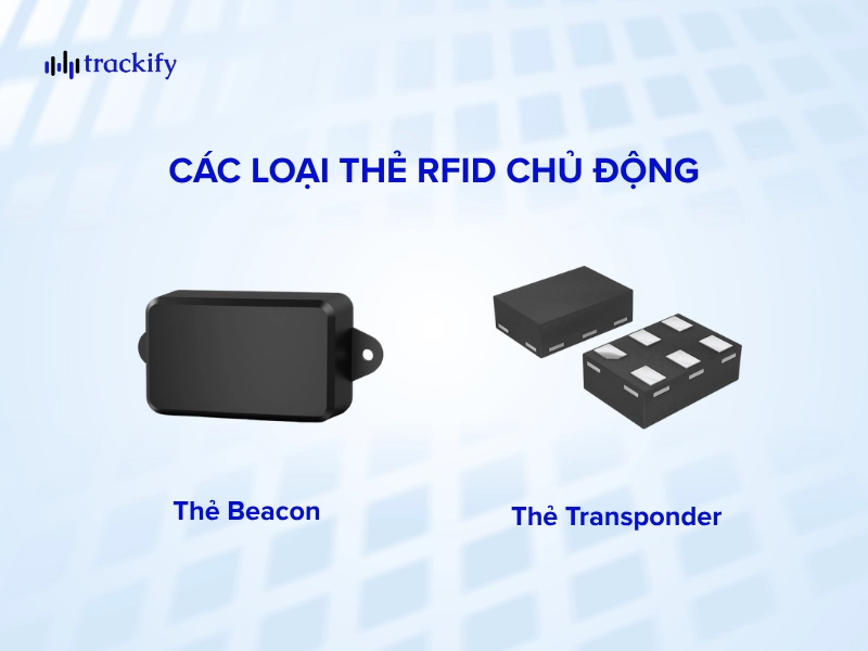 2 loại thẻ RFID chủ động: Beacon và Transponder