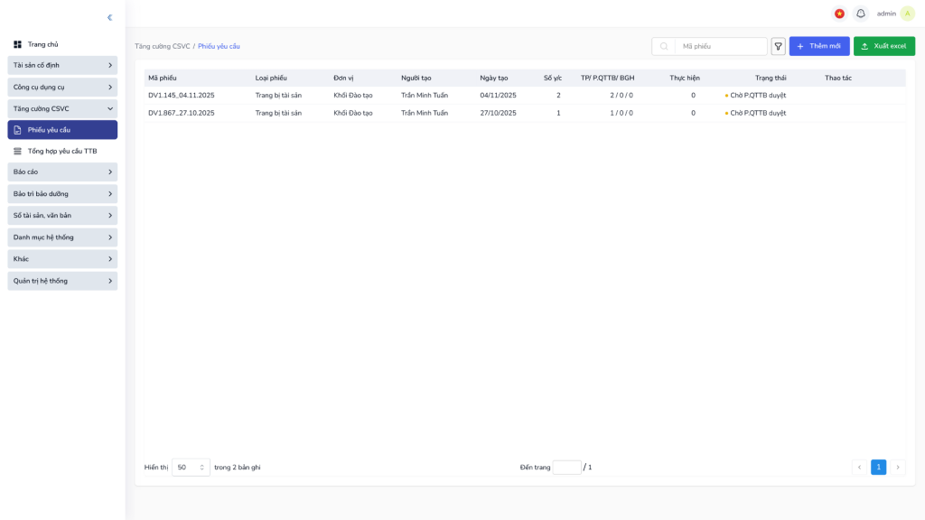 Phần mềm quản lý tài sản công: Tính năng tăng cường cơ sở vật chất​