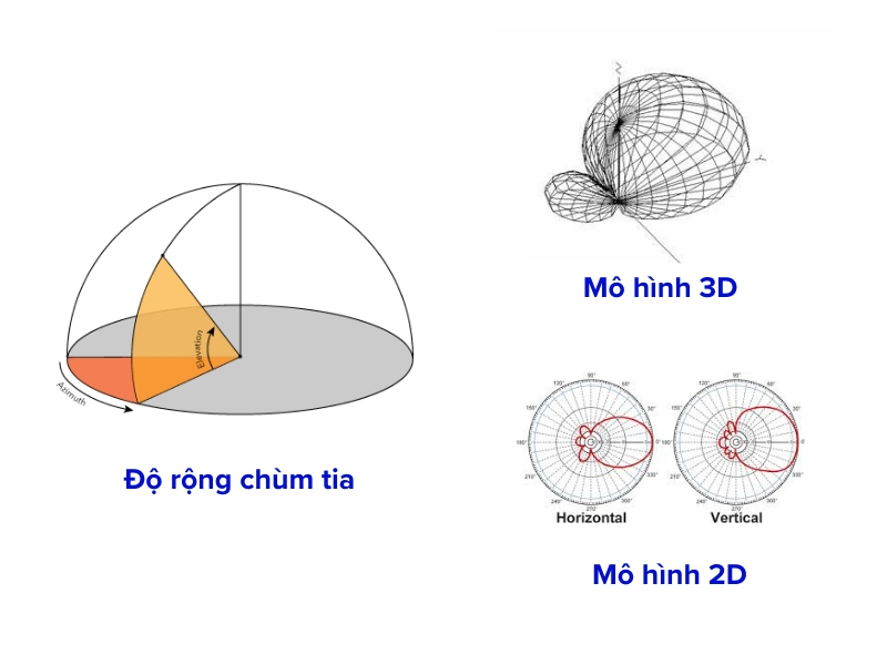Độ rộng chùm tia được biểu diễn theo 2 phương là ngang và dọc