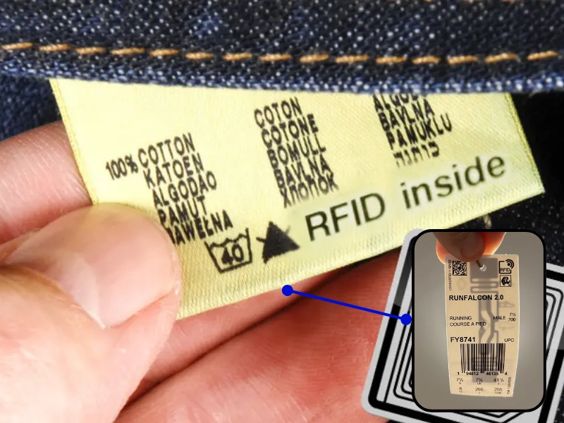 Thẻ RFID gắn trên quần áo, trang phục