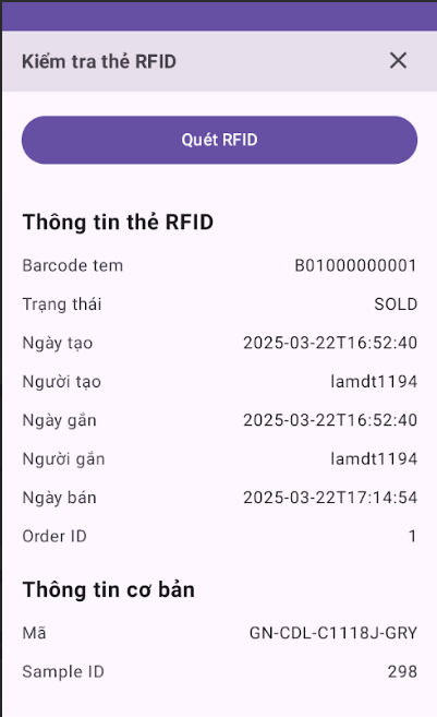 Mobile App quản lý kính mắt ứng dụng RFID​ tại Bệnh viện Mắt Quốc tế Việt - Nga