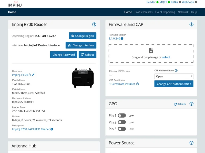 Phần mềm RFID Middleware Impinj IoT Interface