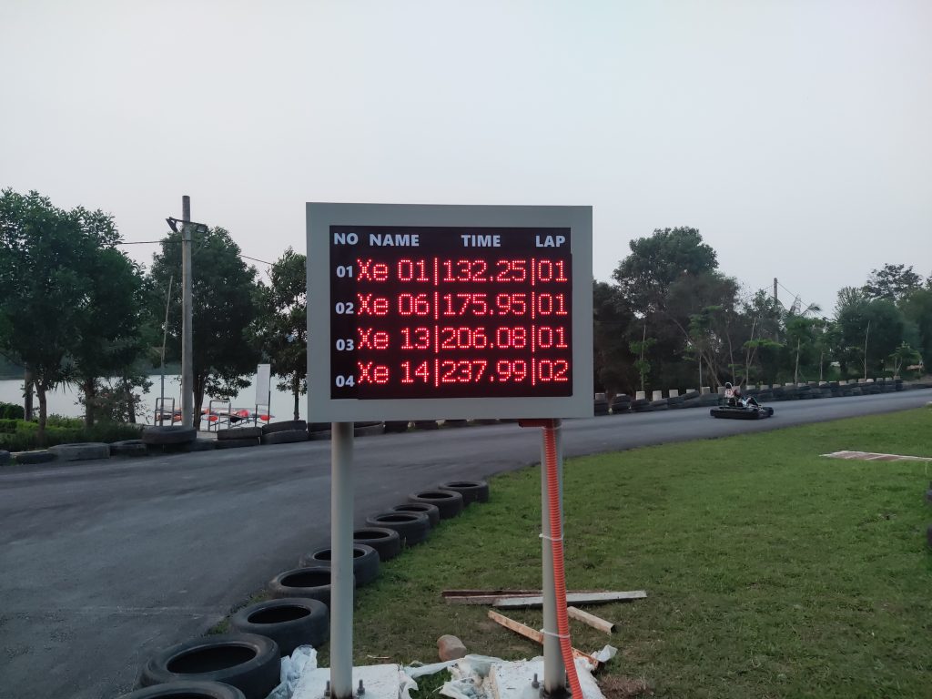 Triển khai hệ thống tính giờ xe Go Kart tại Monaco Nghi Sơn Hiển thị kết quả trực tiếp về màn hình ngoài trời