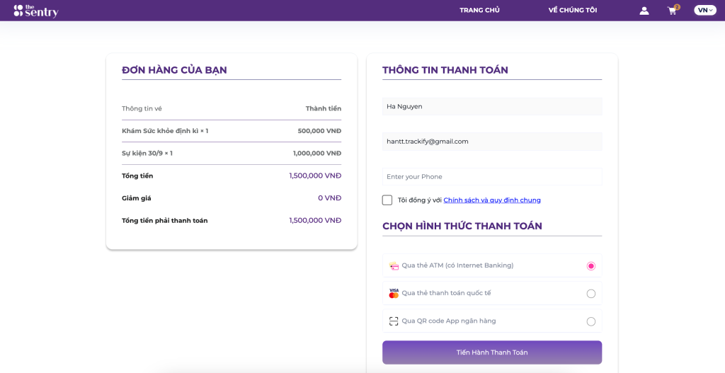 Giải pháp quản lý sự kiện ứng dụng RFID cho The Sentry Website bán vé sự kiện The Sentry