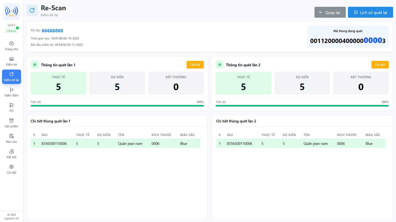 Phần mềm quản lý hàng hóa bằng băng tải đếm hàng RFID Tunnel