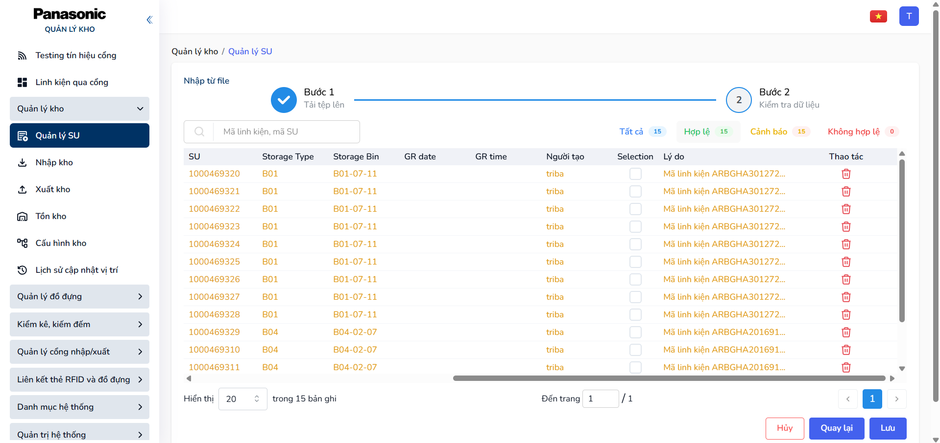 Phần mềm quản lý kho nguyên vật liệu ứng dụng RFID tại Panasonic Việt Nam do Trackify triển khai