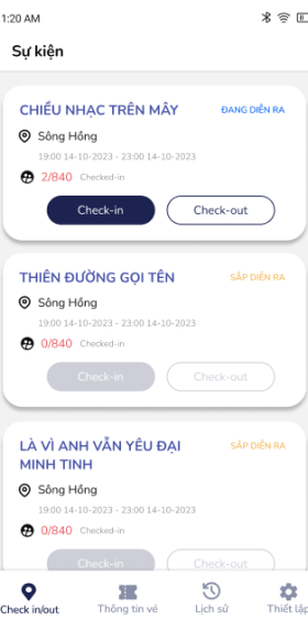 Mobile app quản lý sự kiện ứng dụng RFID của Trackify