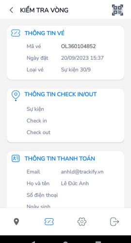 Ứng dụng Check-in - Check-out tại sự kiện của The Sentry